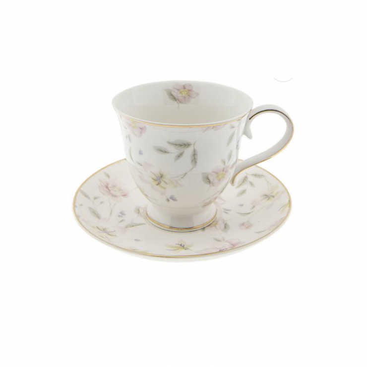 Porcelain cup with saucer - Elegance - 2 pieces