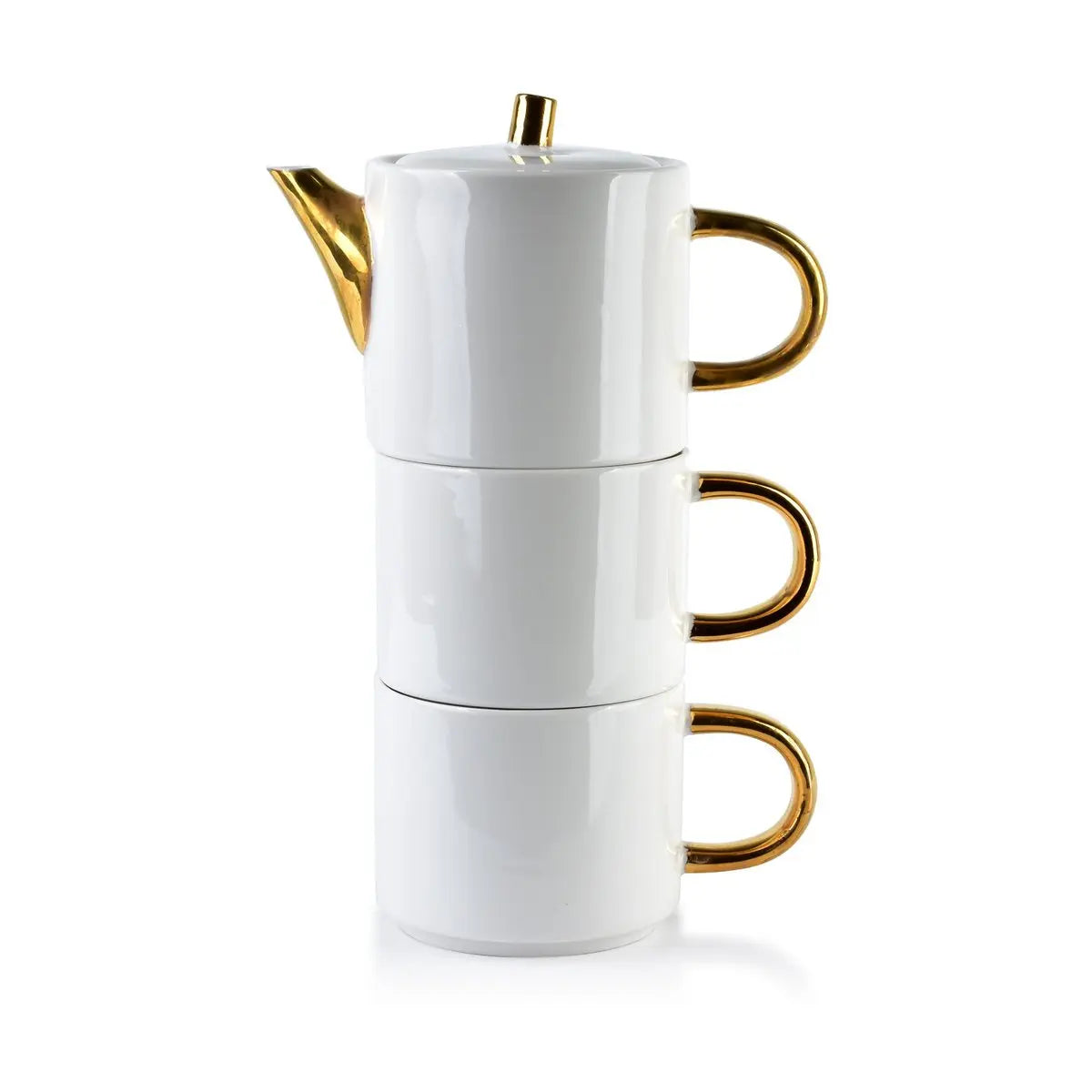 Porseleinen theepot met 2 theekopjes - Lohaad 